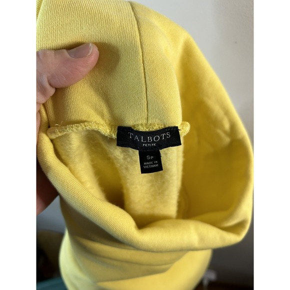 Talbots Pullover Sweatshirt Cowl Neck Yellow Buttons Long Sleeve Size PS - Picture 11 of 11